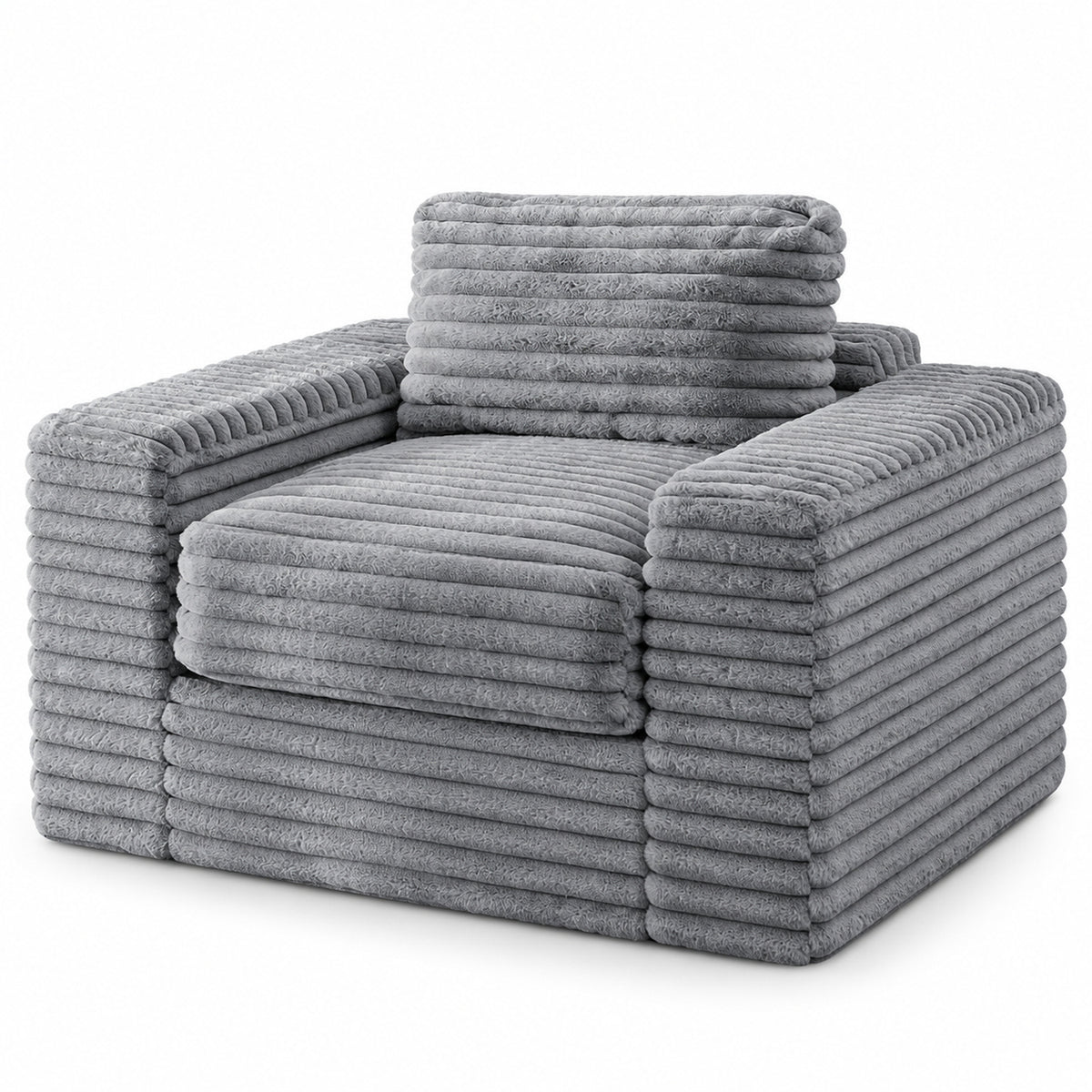 Bean Bag Armchair with Two Pillows in Grey