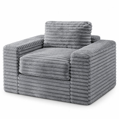 Bean Bag Armchair with Two Pillows in Grey