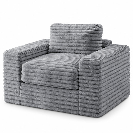 Bean Bag Armchair with Two Pillows in Grey