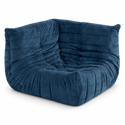 Corner Floor Chair in Navy Blue Velvet