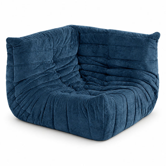Corner Floor Chair in Navy Blue Velvet